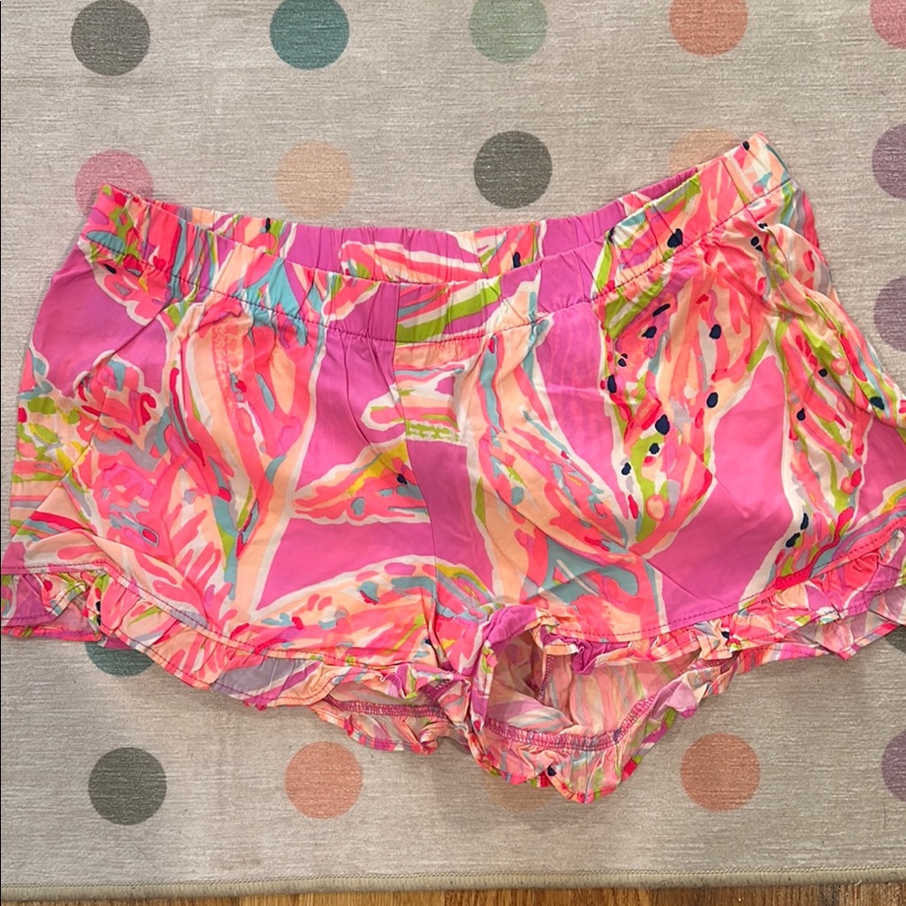 Lilly Pulitzer Pink and Green High Waist Shorts